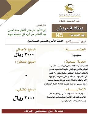بطاقة مريض 1425