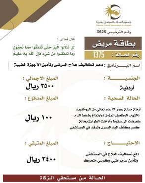 بطاقة مريض 1375