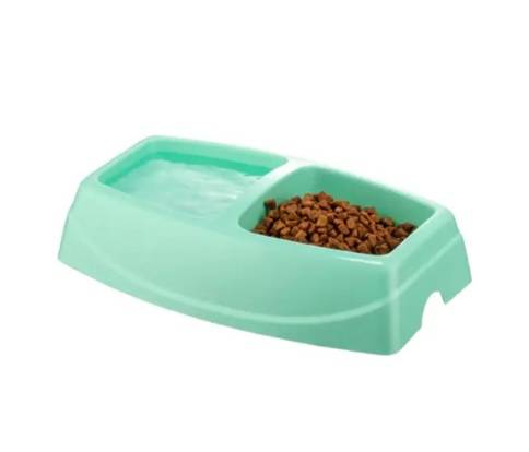 Feline Go Big Twin Feeding Bowl - Soft Green