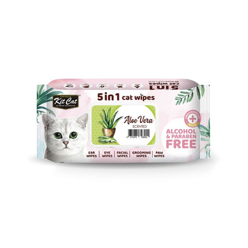 Kit Cat Wet Wipes 5 in 1 Aloe Vera Scented 80 pcs