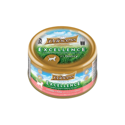 Princess Premium Excellence can Chicken and Tuna with Rice & Salmon 70g
