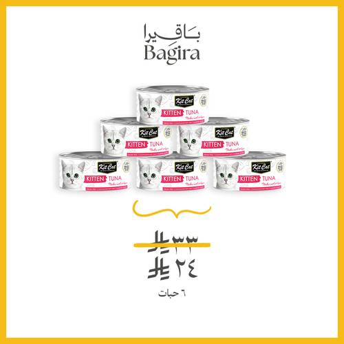 6 من كت كات معلبات تونا للقطط الصغيرة 80غ