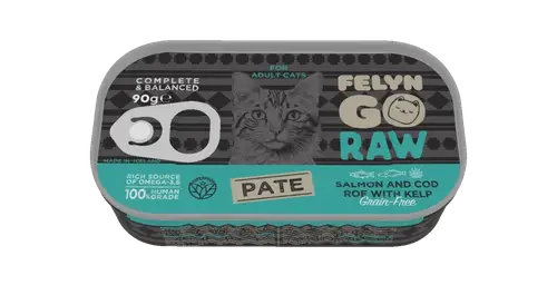 Felyn Go Raw C&B Salmon & Cod Roe With Kelp Pate For Cats 90g