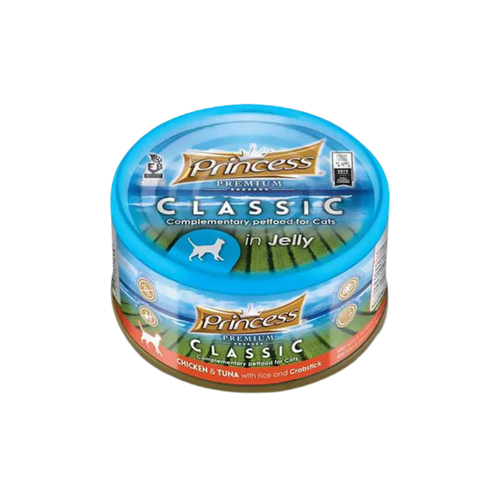 Princess Premium can Chicken and Tuna with Crabstick Topping 170g