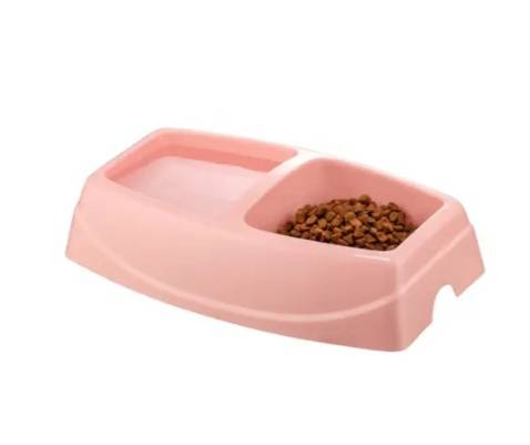 Feline Go Big Twin Feeding Bowl - Soft Pink