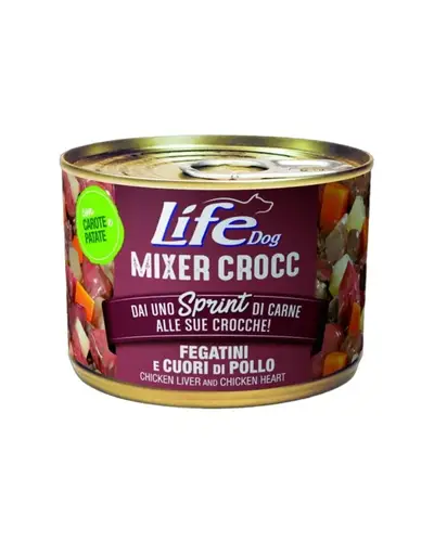 Life Dog Mixer Crocc chicken livers and hearts with carrots 150g