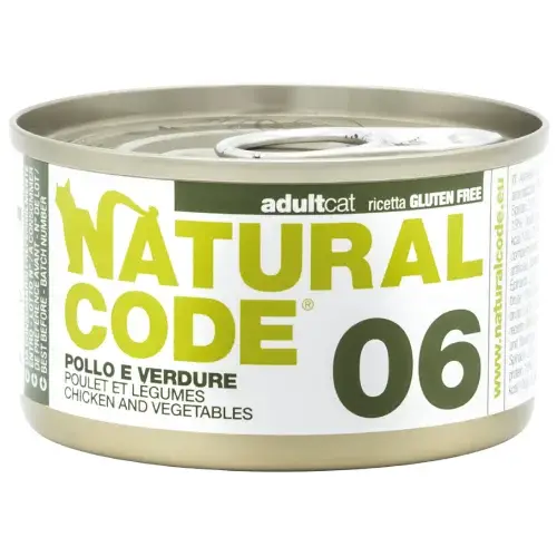 Natural Code 06 Cans Chicken & Vegetables for Cats 85g