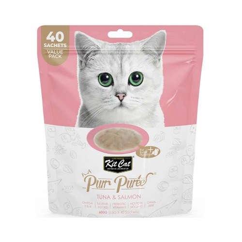 Kit Cat Puree Value Tuna & Salmon 15gx40 Sachets