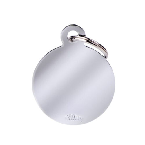 MF Tags BIG ROUND CHROME PLATED BRASS