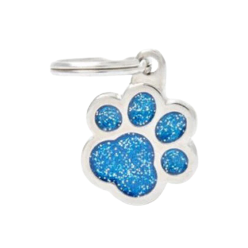 MF Tags PAW GLITTER BLUE