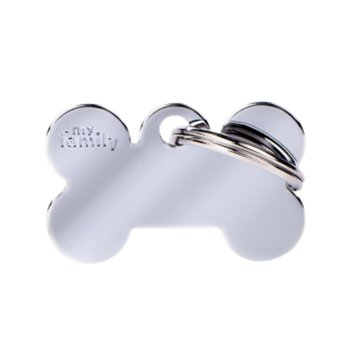 MF Tags SMALL BONE CHROME PLATED BRASS