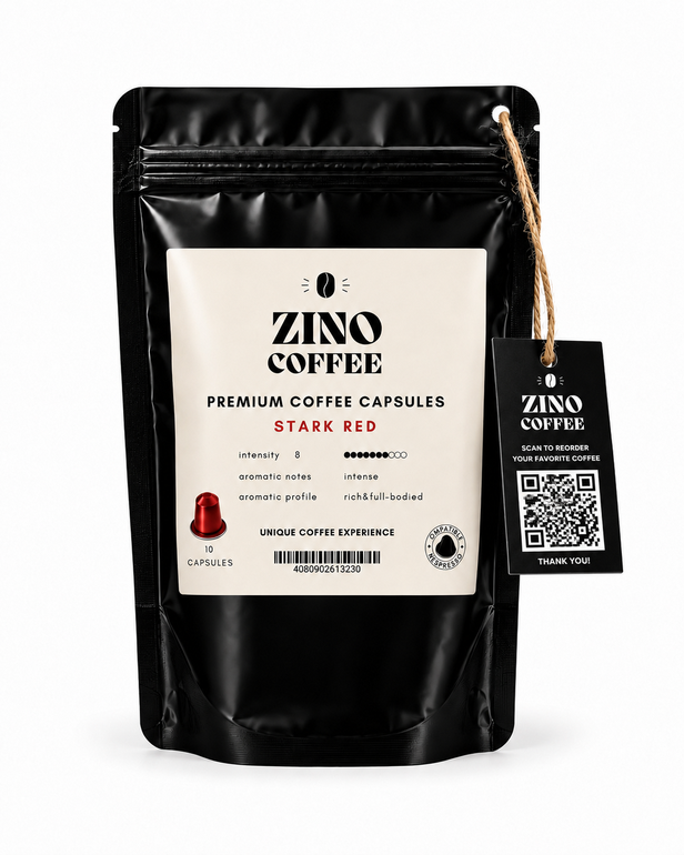 Stark red coffee capsules (10)
