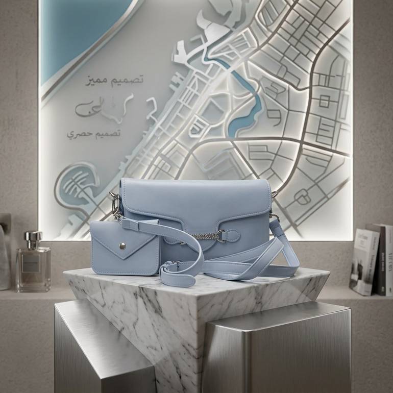 شنطة كتف وسط سماوي PRQ - 3276