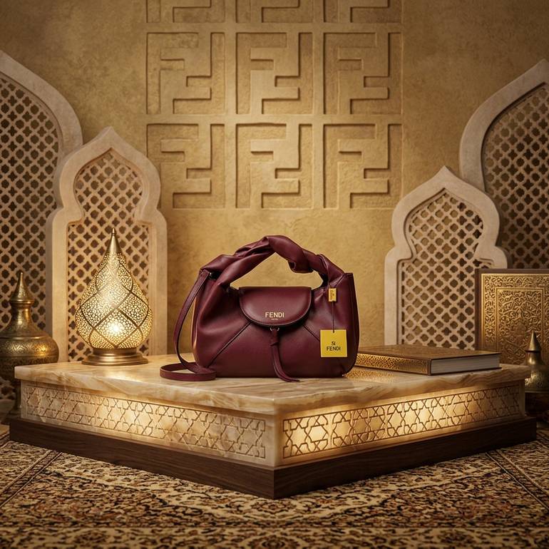 شنطة يد وكتف كبيرة عنابي FEN