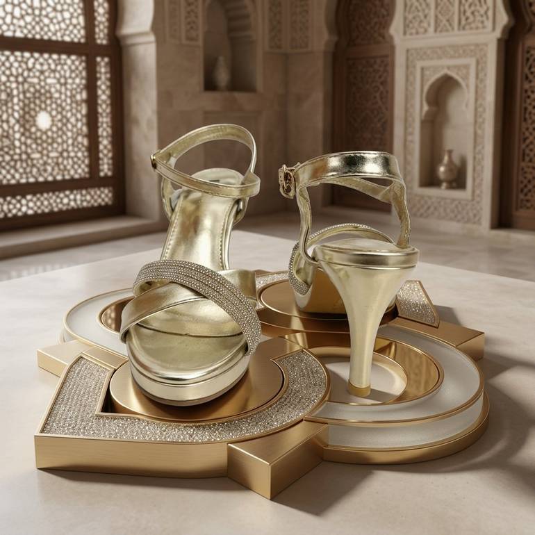 كعب شوكة ذهبي عالي MB-5350