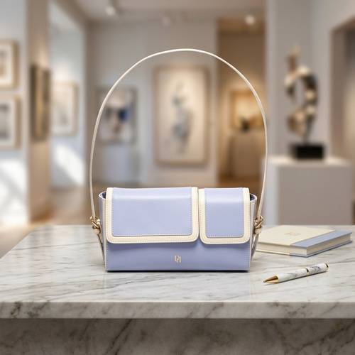 Double Eye Bag - Sky Blue White