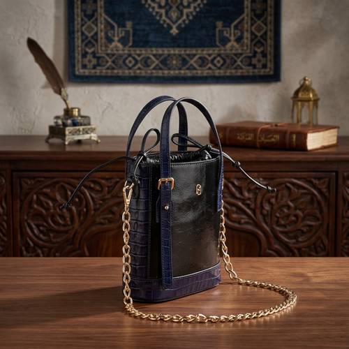 Bucket Bag - Black Navy