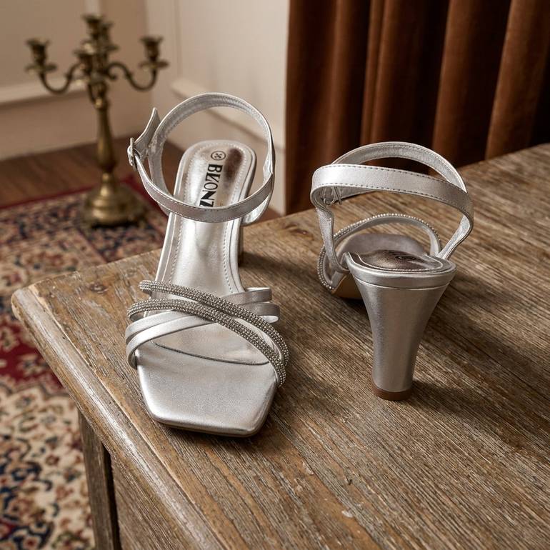 كعب متوسط فضي MB-5268