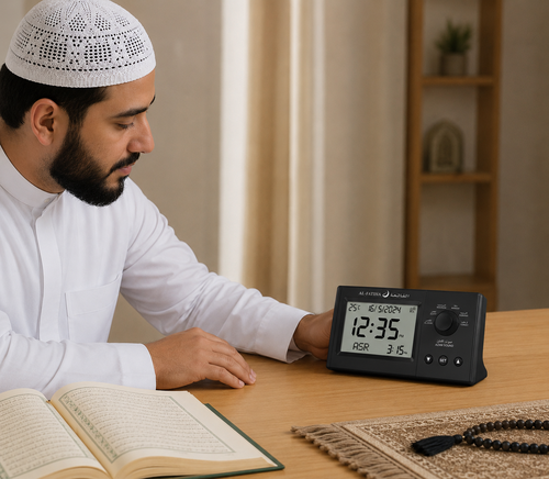  ساعة الفاتحة  6 أصوات أذان  عرض درجة الحرارة عرض التقويم الهجري