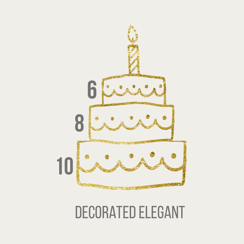 Decorate elegant cake (6+8+10) inch single