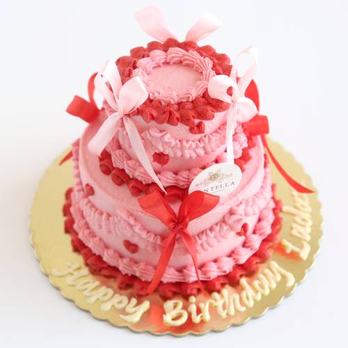 Baby Rosa Ribbons Cake