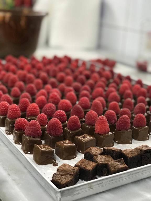 Mini brownies by pieces