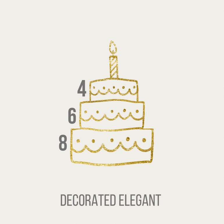 Decorate elegant cake (4+6+8) inch single