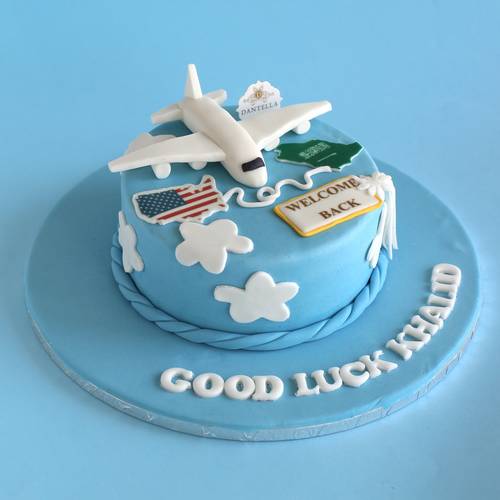 Welcome Back Blue Cake
