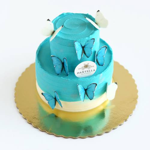 Baby Blue Glitter Elegant Cake _ بيبي بللو قليتر كيك