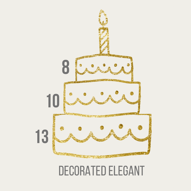 Decorate elegant cake (8+10+13) inch single