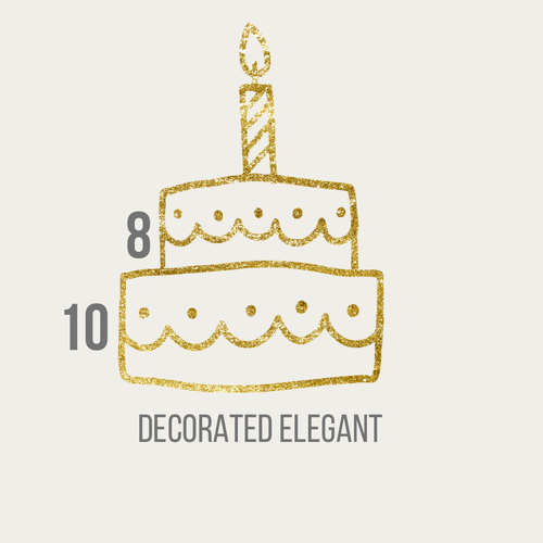 Decorate elegant cake( 10+8 ) inch single
