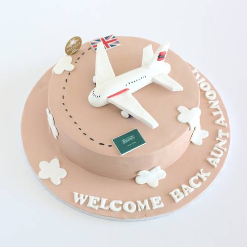 Welcome Back Beige Cake