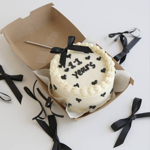 Baby Black Ribbons Cake