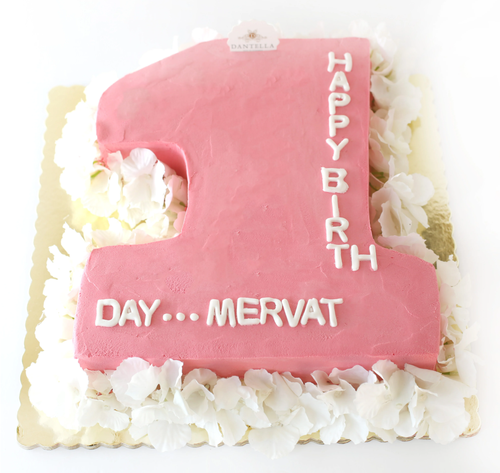 Pink number cake 