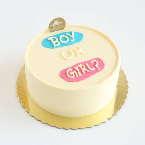 blue or pink small cake