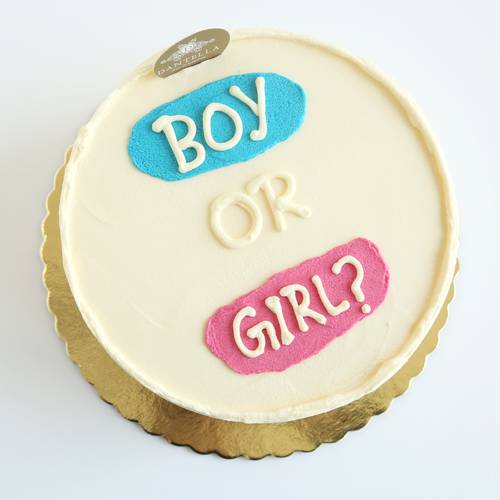 blue or pink small cake