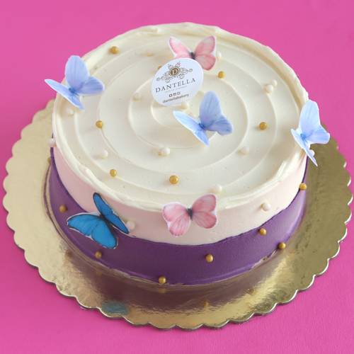 Purple White Butterfly Cake