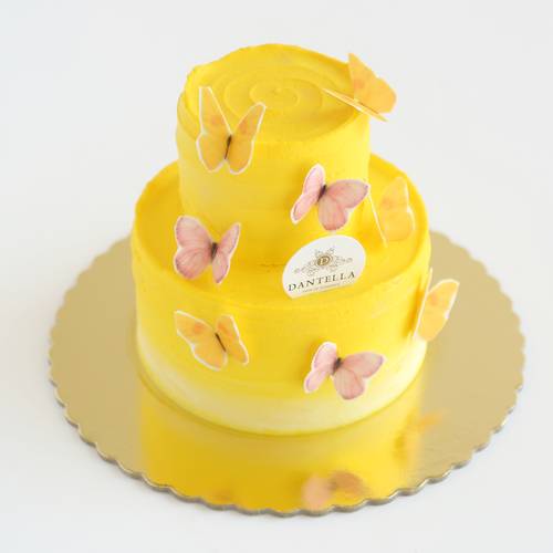 Baby Yellow Glitter Elegant Cake