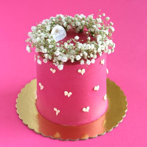 Pink Baby Breath Cake