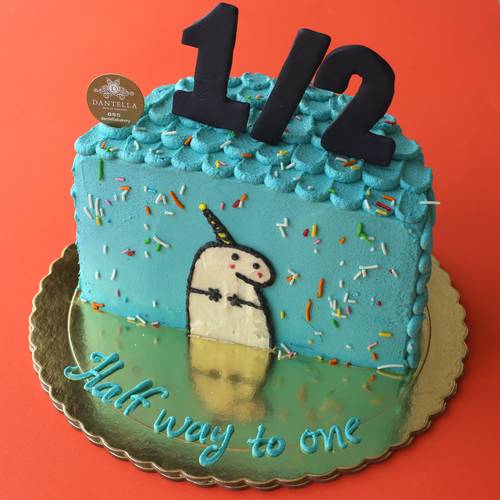Blue 1/2 Cake