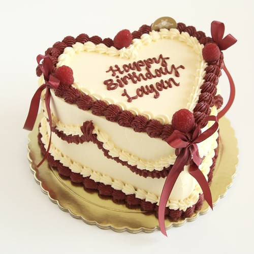 Burgandy Heart Cake
