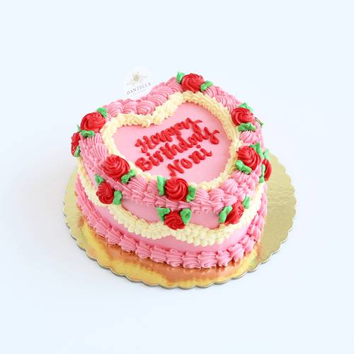 Pink Royal Heart Cake Small