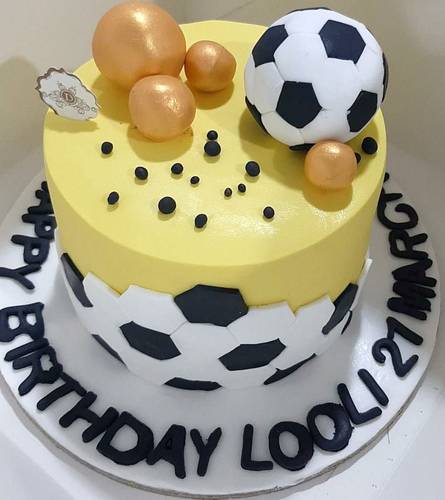 Yellow Football Cake