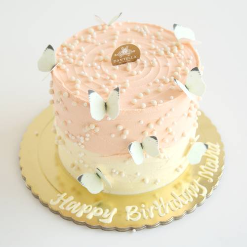 Beige Butterfly Cake