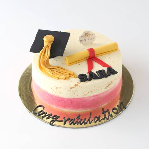 Pink Graduation Cake