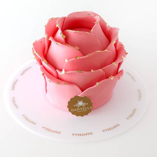 Pink Gold Flower Cake