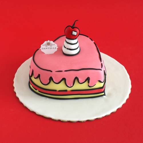 Heart Comic Cake