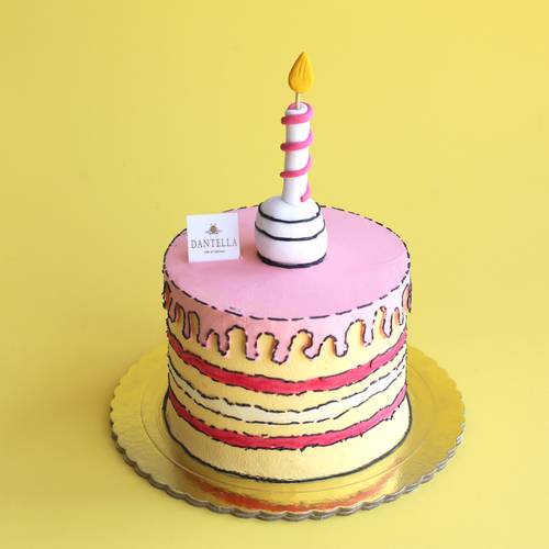 Pink Cartoon Cake