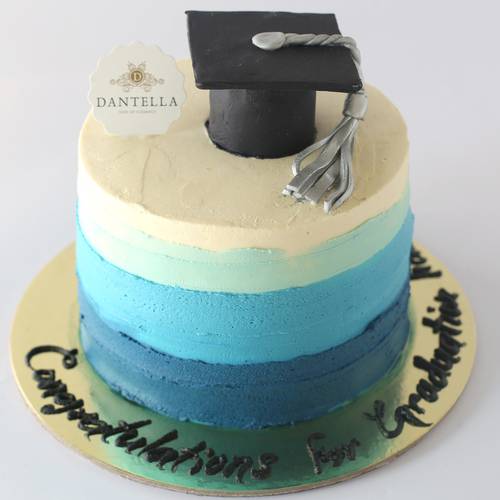 Sally Blue Graduation Cake 