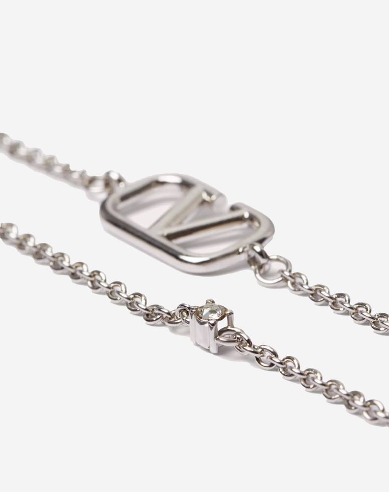  MINI VLOGO SIGNATURE NECKLACE IN METAL AND SWAROVSKI CRYSTALS (Pre-Order Within 14 Days) 